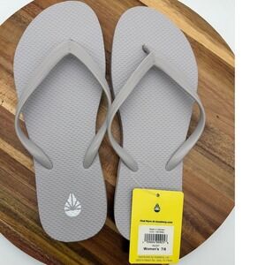 O'Rageous Women's 7/8 Flip Flops Light Gray EVA Thong Sandals New